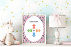 Pink Football Directions Poster | Educational Wall Art