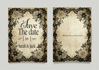Black Rose Wedding Party Save The Dates & Envelopes | Pack of 10