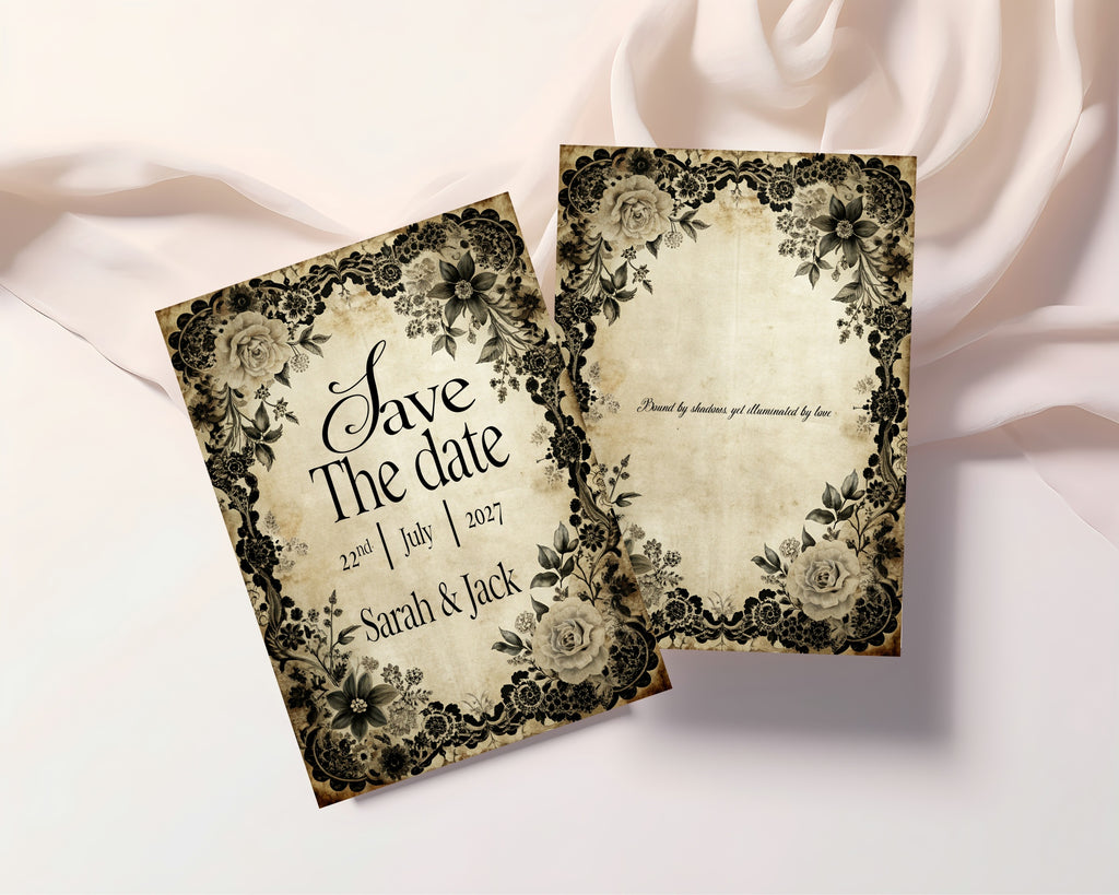 Black Rose Wedding Invitation Suite Bundle