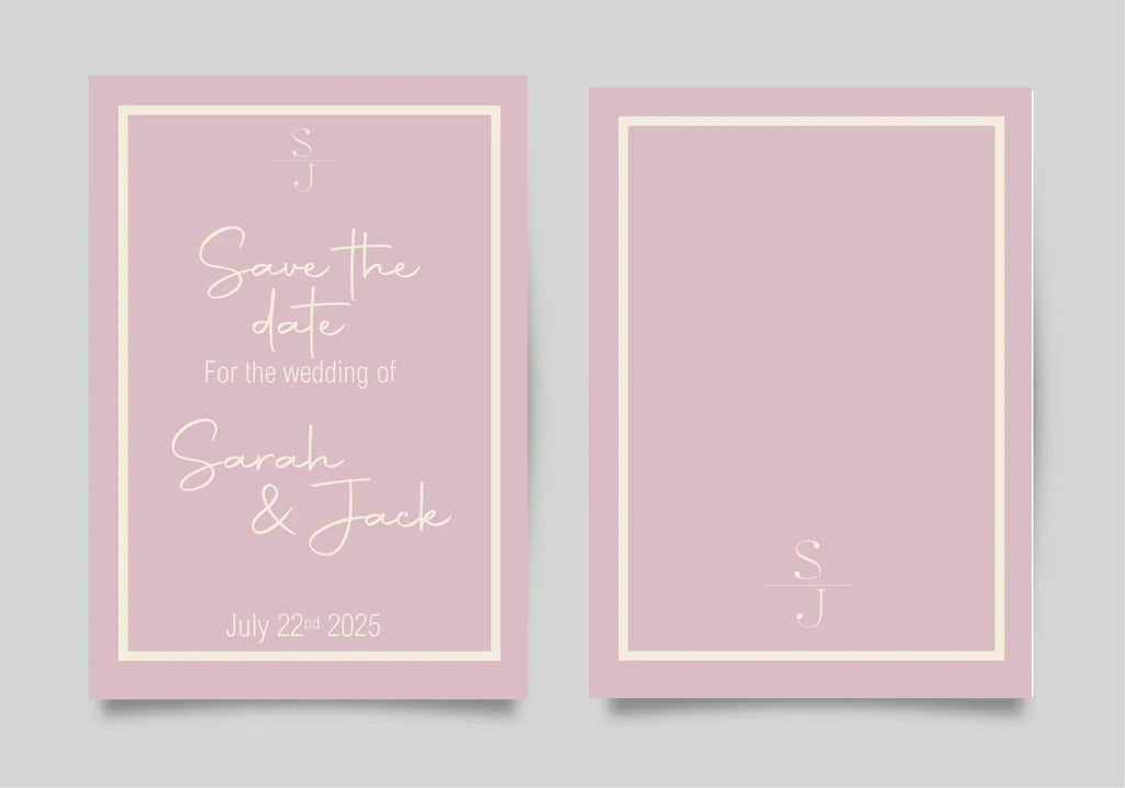 Dusky Pink Save The Date Wedding Party Cards & Envelopes | Pack of 10 - Larosier Prints