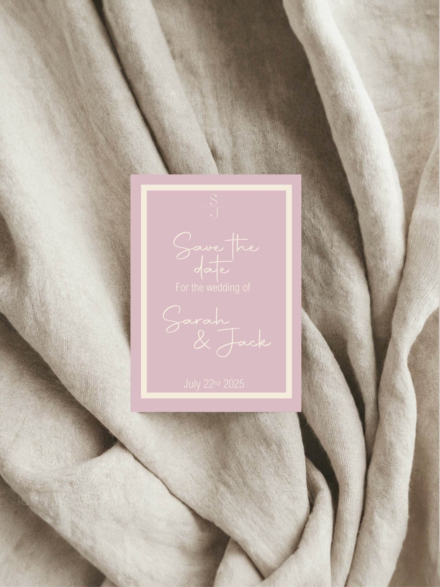 Dusky Pink Save The Date Wedding Party Cards & Envelopes | Pack of 10