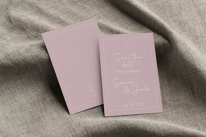 Dusky Pink Save The Date Wedding Party Cards & Envelopes | Pack of 10