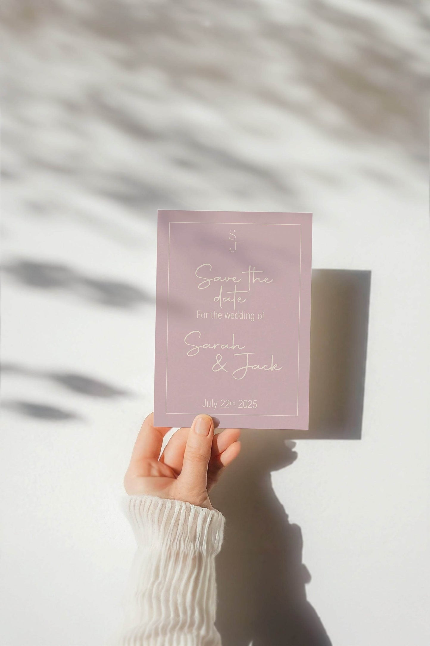 Dusky Pink Save The Date Wedding Party Cards & Envelopes | Pack of 10