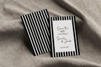 Black & White Stripe Save The Date Wedding Party Cards & Envelopes | Pack of 10 - Larosier Prints