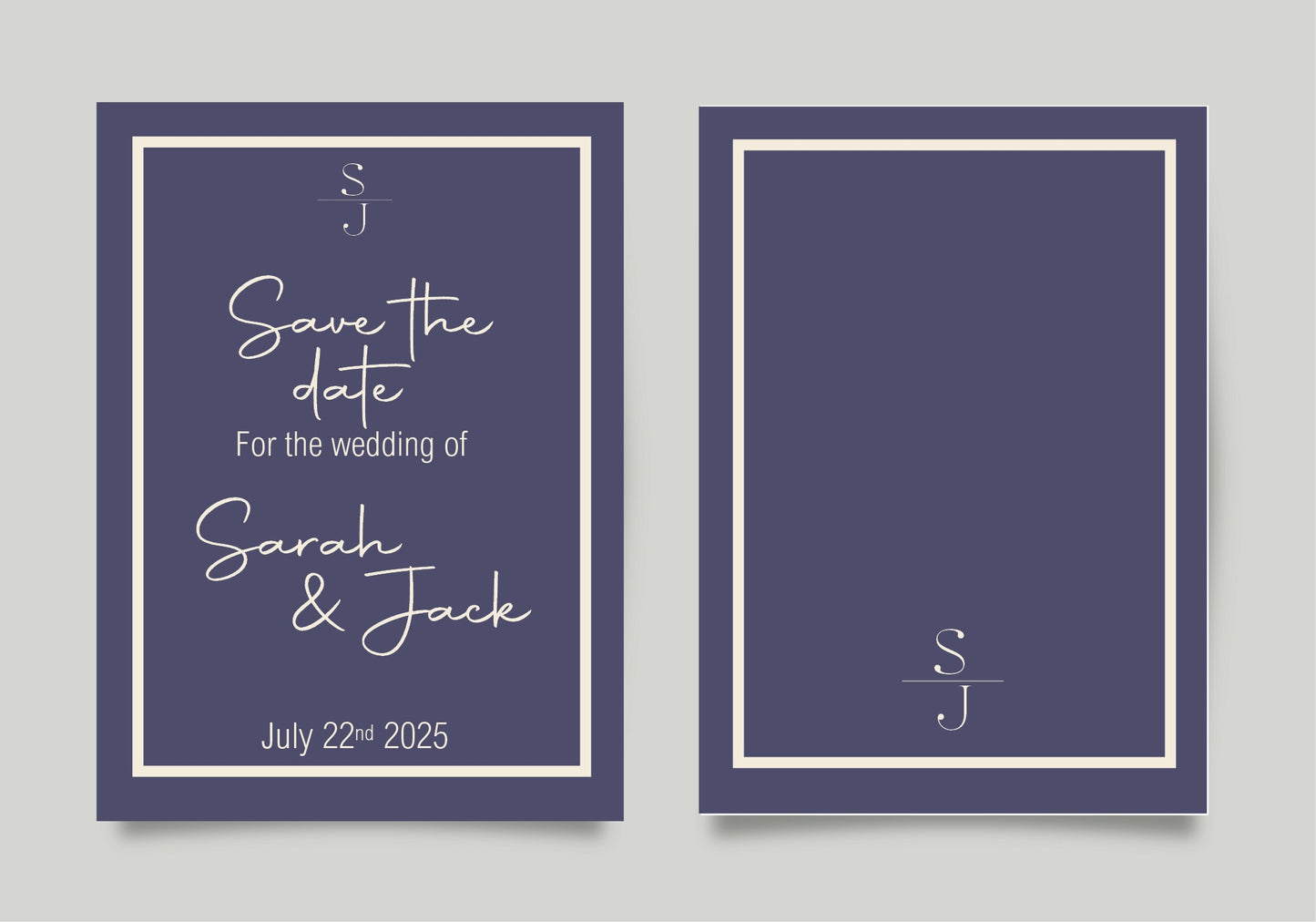 Sapphire Save The Date Wedding Party Cards & Envelopes | Pack of 10