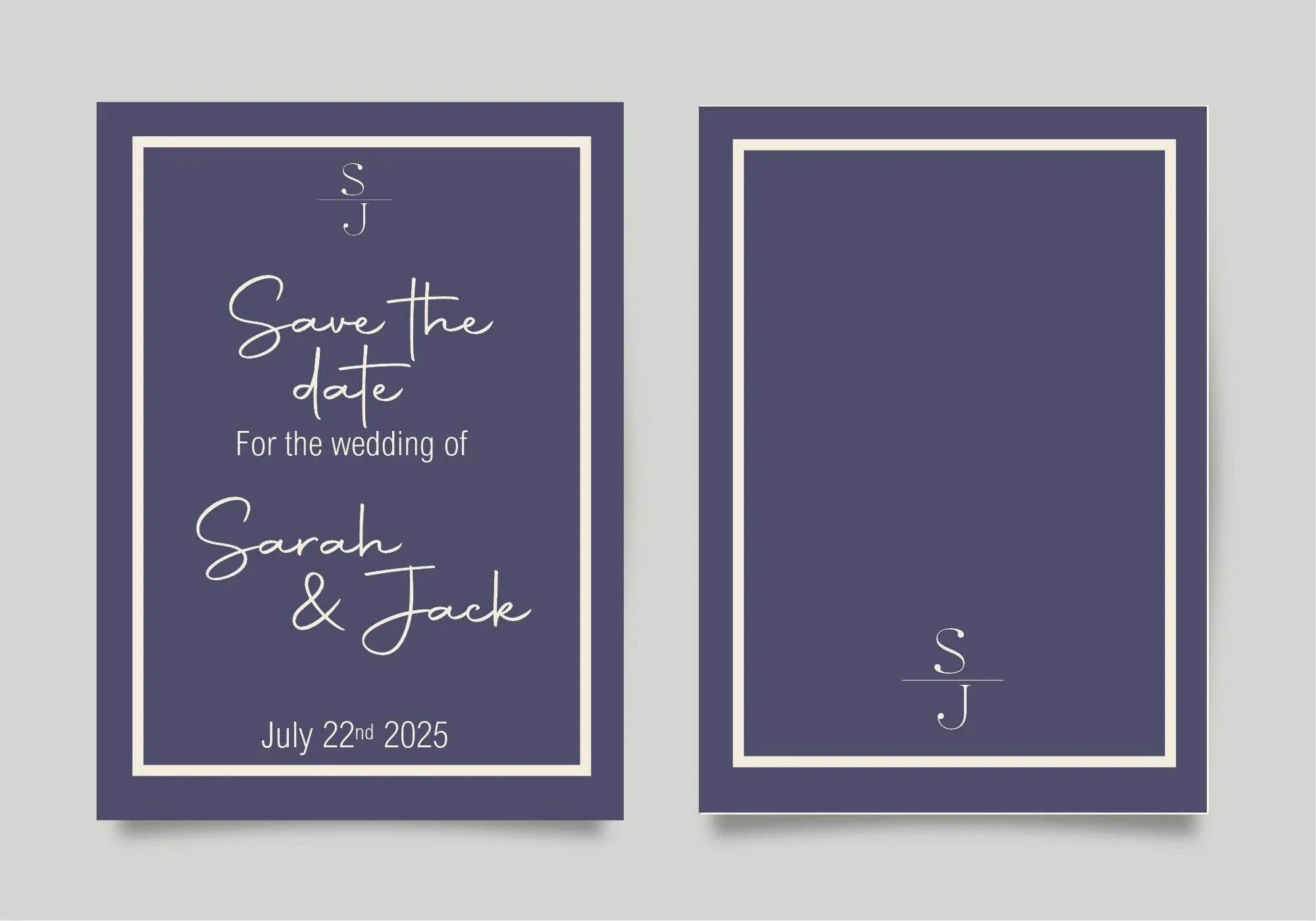 Sapphire Save The Date Wedding Party Cards & Envelopes | Pack of 10 - Larosier Prints