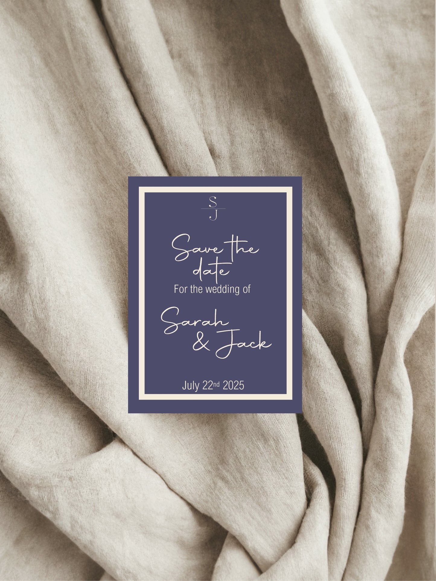 Sapphire Save The Date Wedding Party Cards & Envelopes | Pack of 10