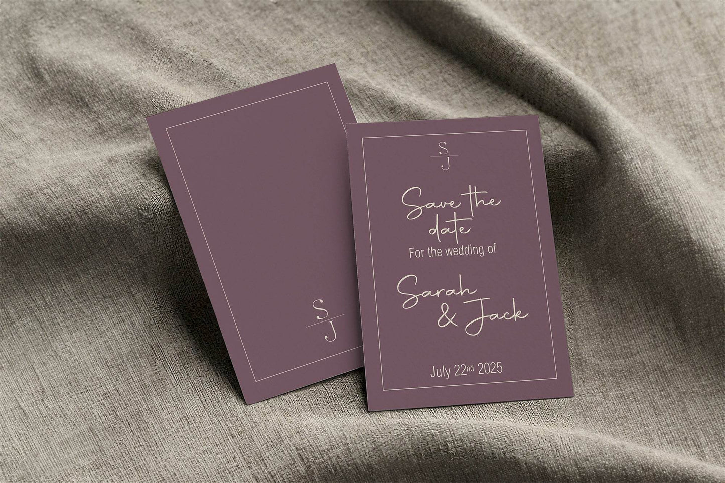 Heather Save The Date Wedding Party Cards & Envelopes | Pack of 10