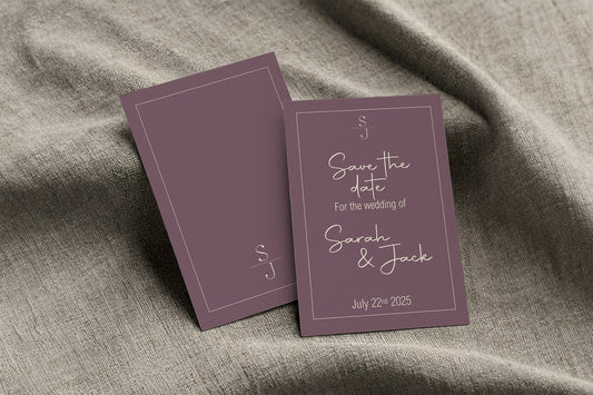 Heather Save The Date Wedding Party Cards & Envelopes | Pack of 10