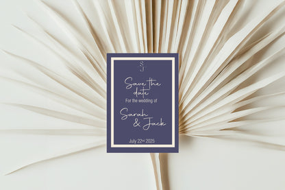 Sapphire Save The Date Wedding Party Cards & Envelopes | Pack of 10