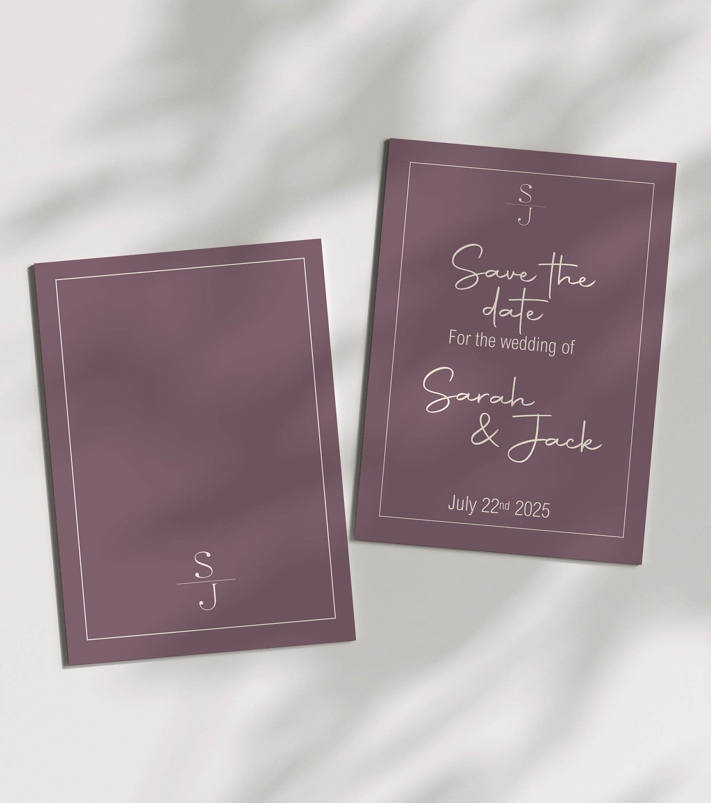 Heather Save The Date Wedding Party Cards & Envelopes | Pack of 10