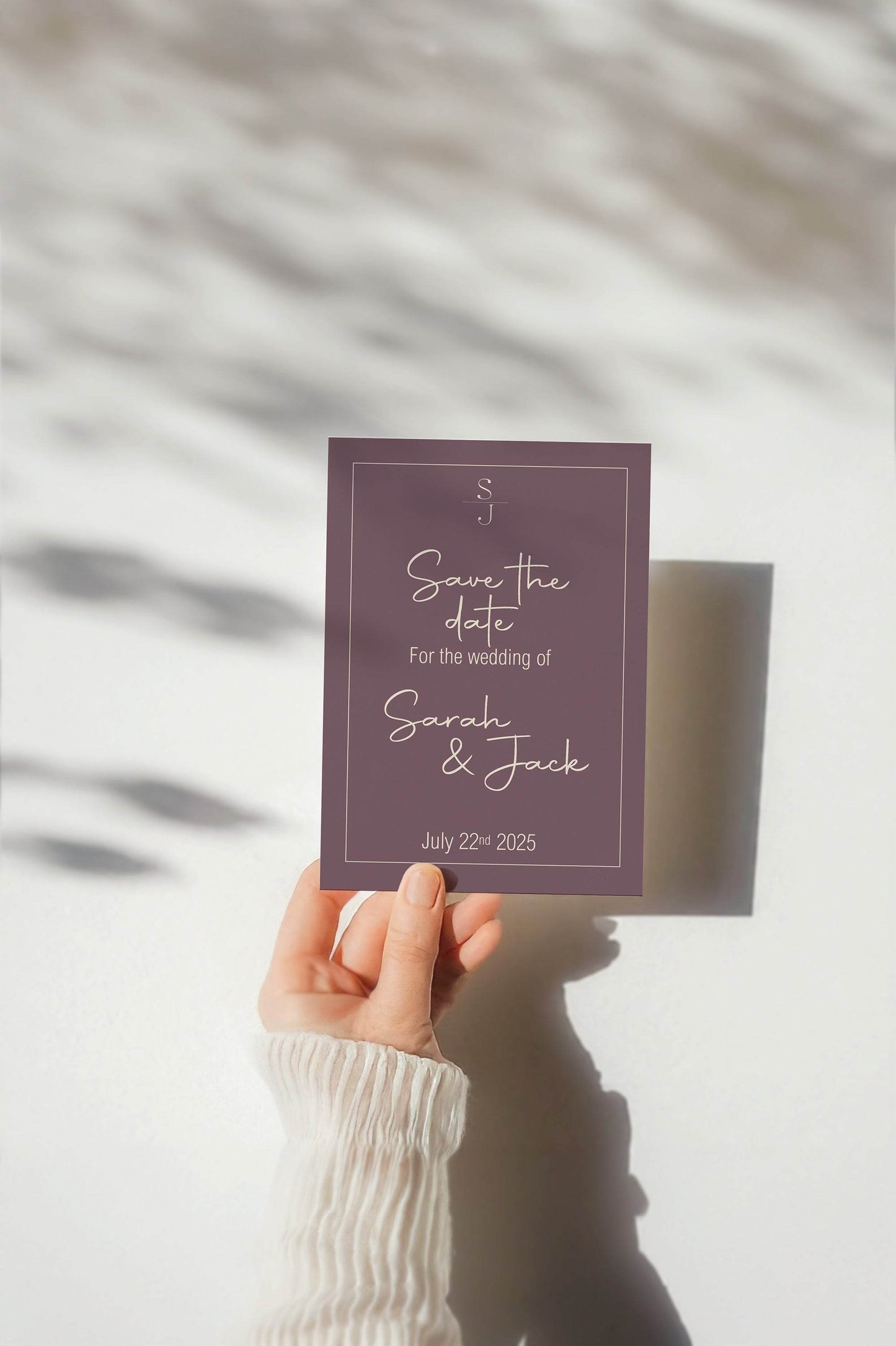 Heather Save The Date Wedding Party Cards & Envelopes | Pack of 10