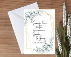 Eucalyptus Save The Date Wedding Party Cards & Envelopes | Pack of 10 - Larosier Prints