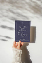 Sapphire Save The Date Wedding Party Cards & Envelopes | Pack of 10 - Larosier Prints