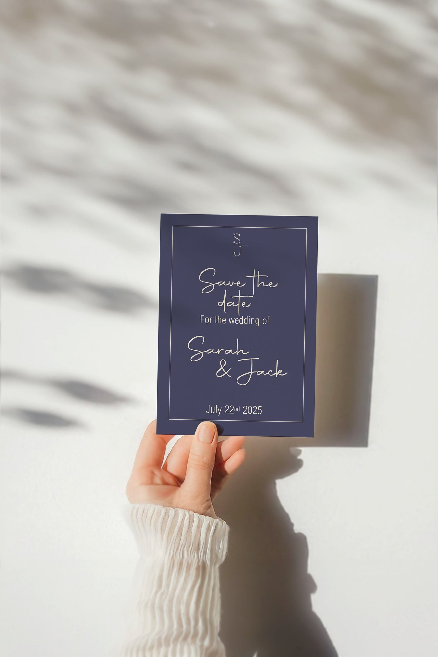 Sapphire Save The Date Wedding Party Cards & Envelopes | Pack of 10