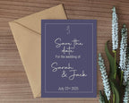 Sapphire Save The Date Wedding Party Cards & Envelopes | Pack of 10 - Larosier Prints
