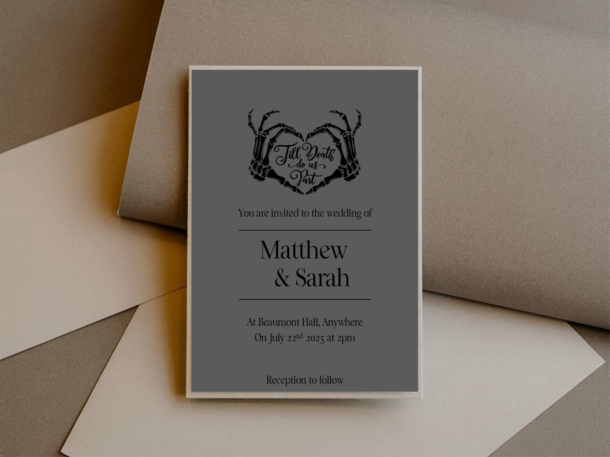 The Lovers Tarot Personalised Save the Dates | Beige, White or Charcoal