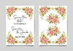 Pink Rose Save The Date Wedding Party Cards & Envelopes | Pack of 10 - Larosier Prints