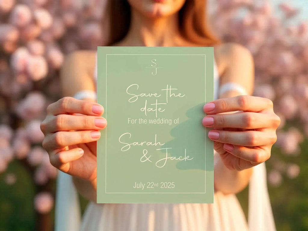 Willow Save The Date Wedding Party Cards & Envelopes | Pack of 10 - Larosier Prints