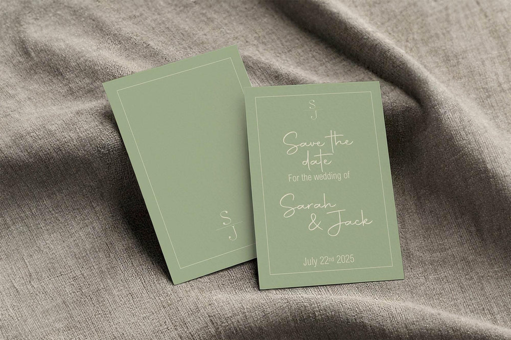 Willow Save The Date Wedding Party Cards & Envelopes | Pack of 10 - Larosier Prints