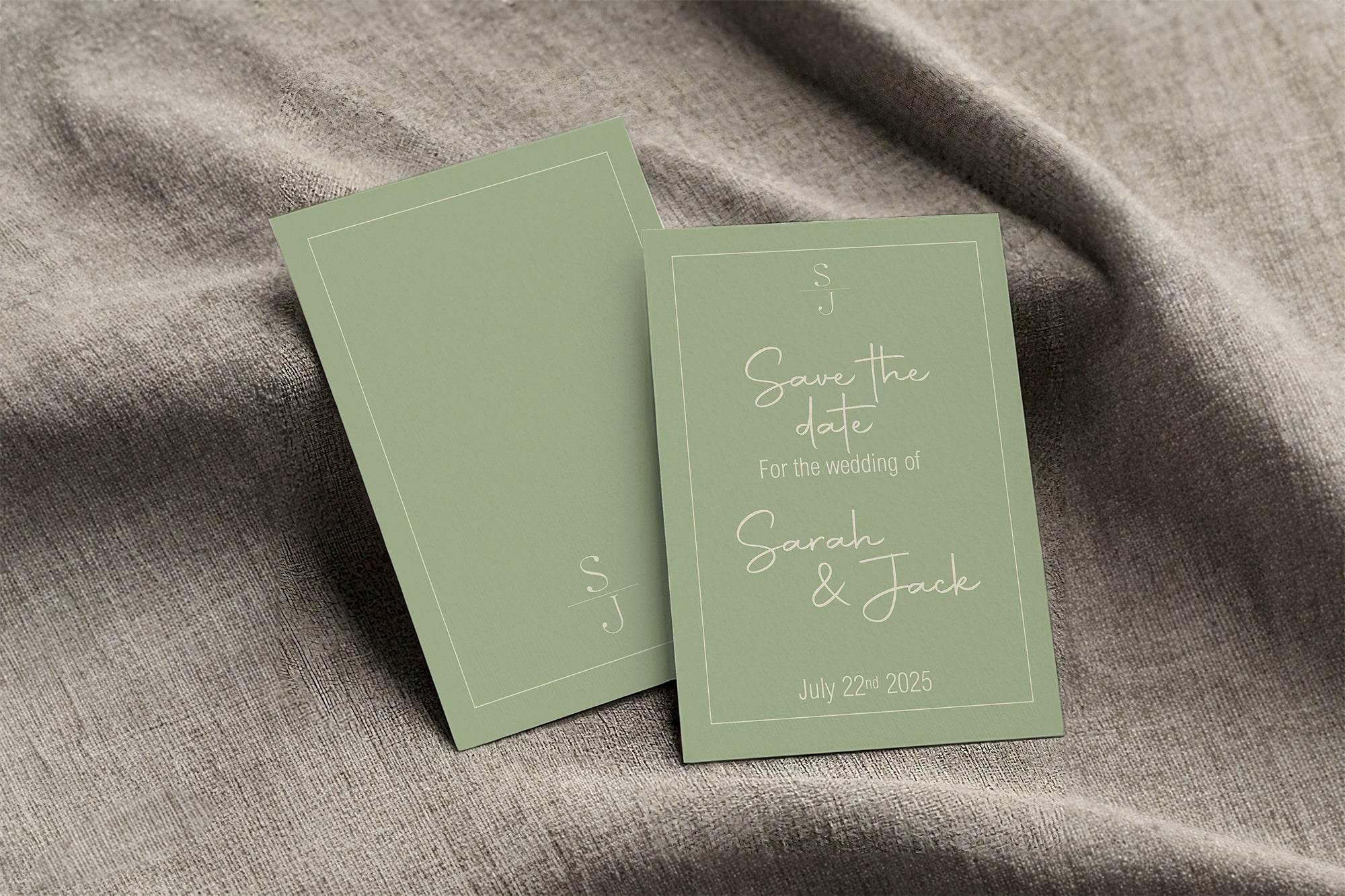 Willow Save The Date Wedding Party Cards & Envelopes | Pack of 10 - Larosier Prints