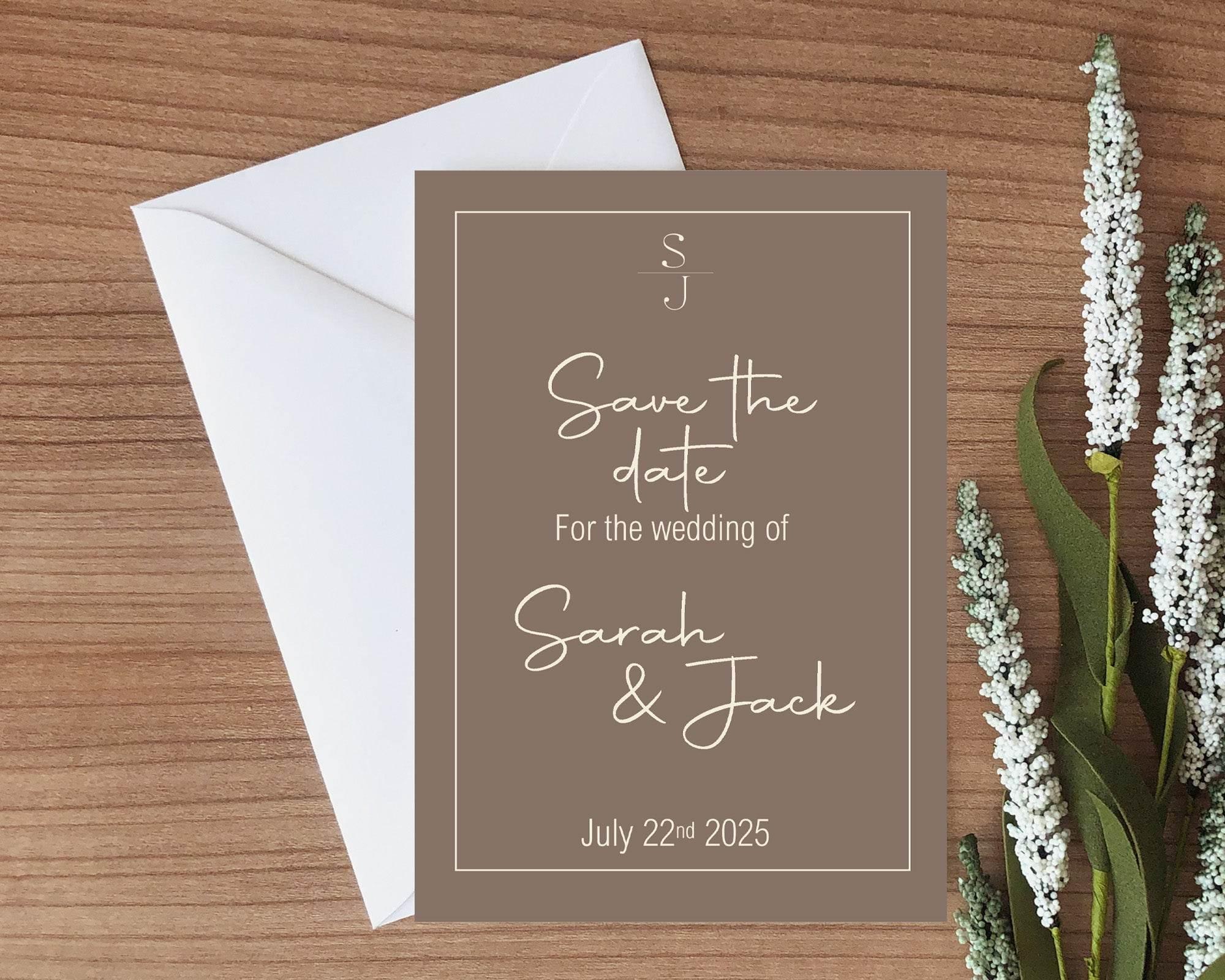 Earth Save The Date Wedding Party Cards & Envelopes | Pack of 10 - Larosier Prints