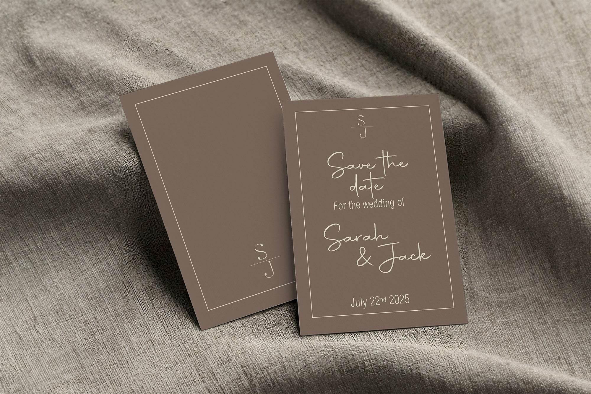 Earth Save The Date Wedding Party Cards & Envelopes | Pack of 10 - Larosier Prints