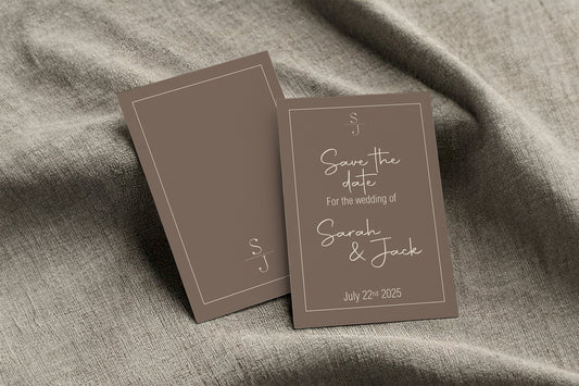 Earth Save The Date Wedding Party Cards & Envelopes | Pack of 10