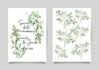 Green & White Rose Save The Date Wedding Party Cards & Envelopes | Pack of 10 - Larosier Prints