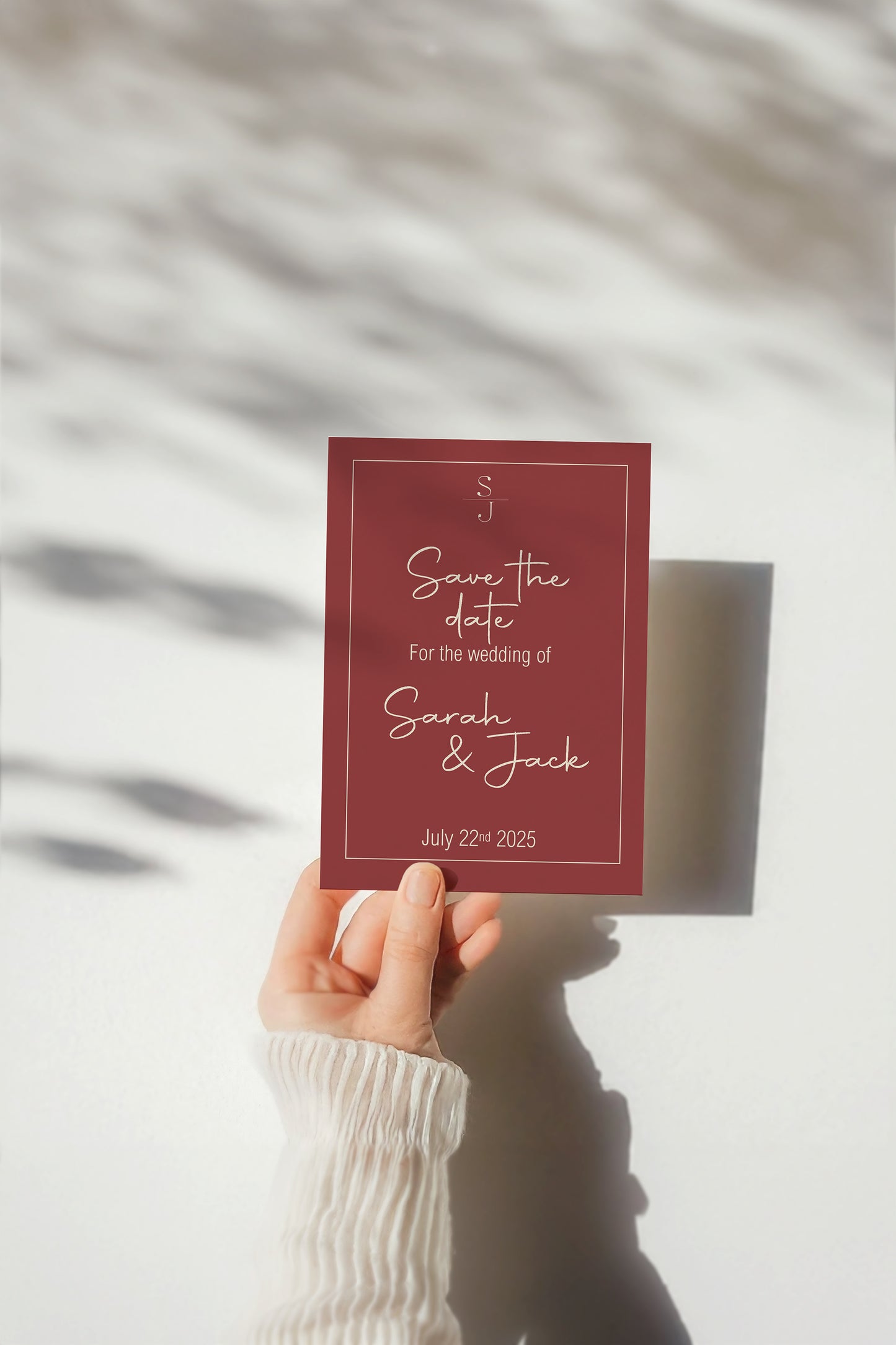 Rosewood Save The Date Wedding Party Cards & Envelopes | Pack of 10