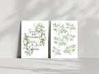 Green & White Rose Save The Date Wedding Party Cards & Envelopes | Pack of 10 - Larosier Prints