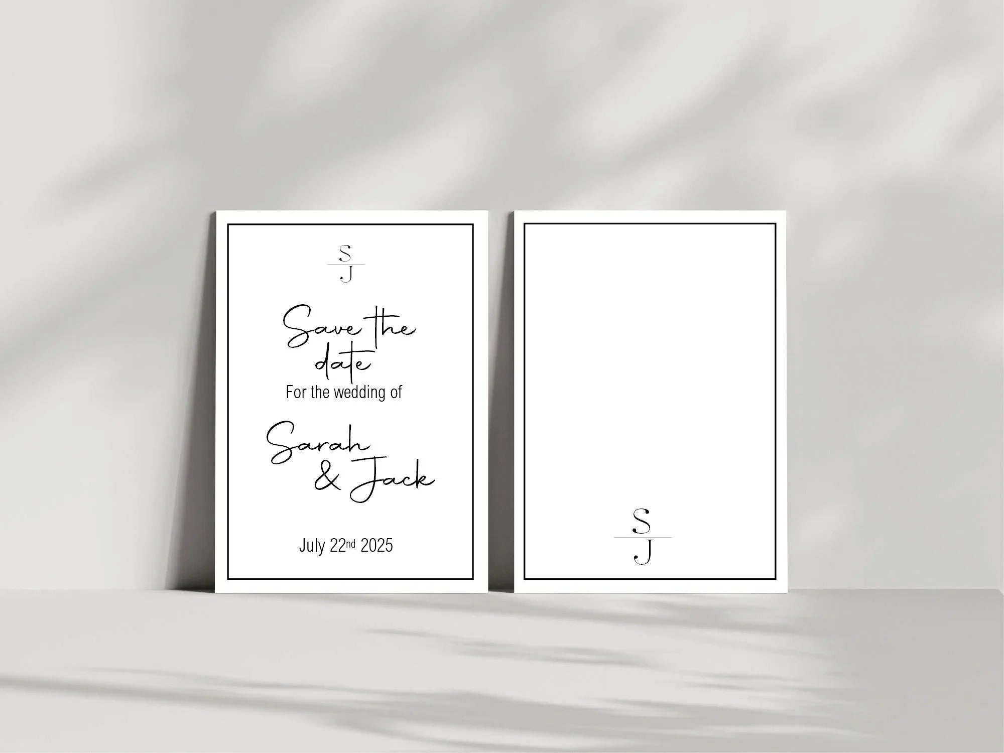 Minimalist Save The Date Wedding Party Cards & Envelopes | Pack of 10 - Larosier Prints