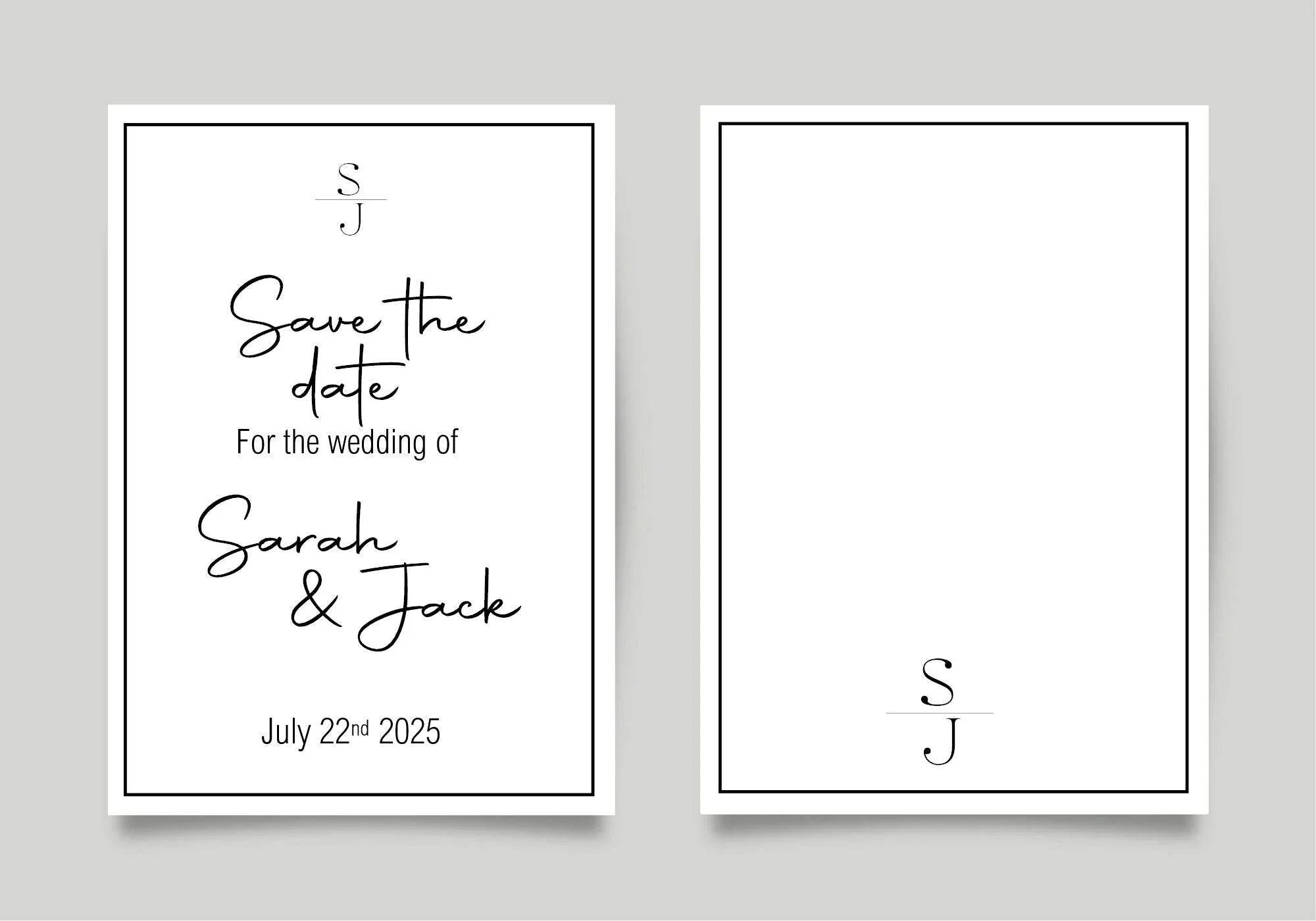 Minimalist Save The Date Wedding Party Cards & Envelopes | Pack of 10 - Larosier Prints