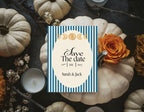 Blue Celestial personalised save the date cards