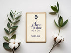 Celestial Swan Save the Date card mock-up