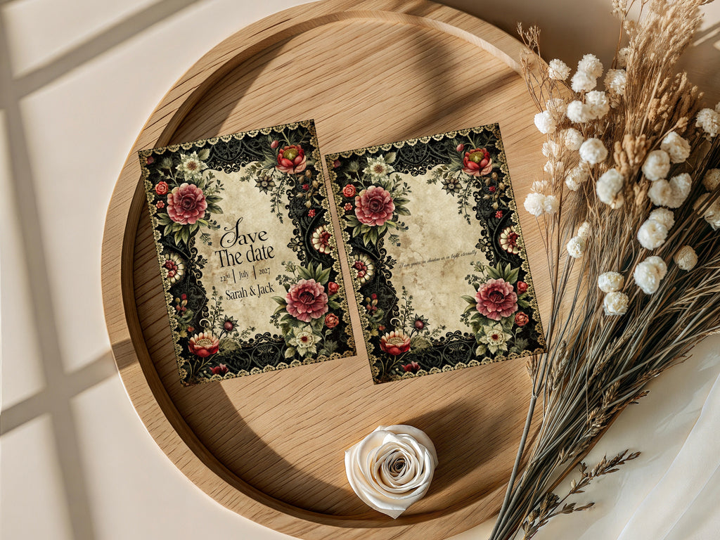 Gothic Floral Romantic Literature Wedding Open Seating Sign