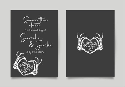 Gothic Save The Date Wedding Party Cards & Envelopes | Pack of 10