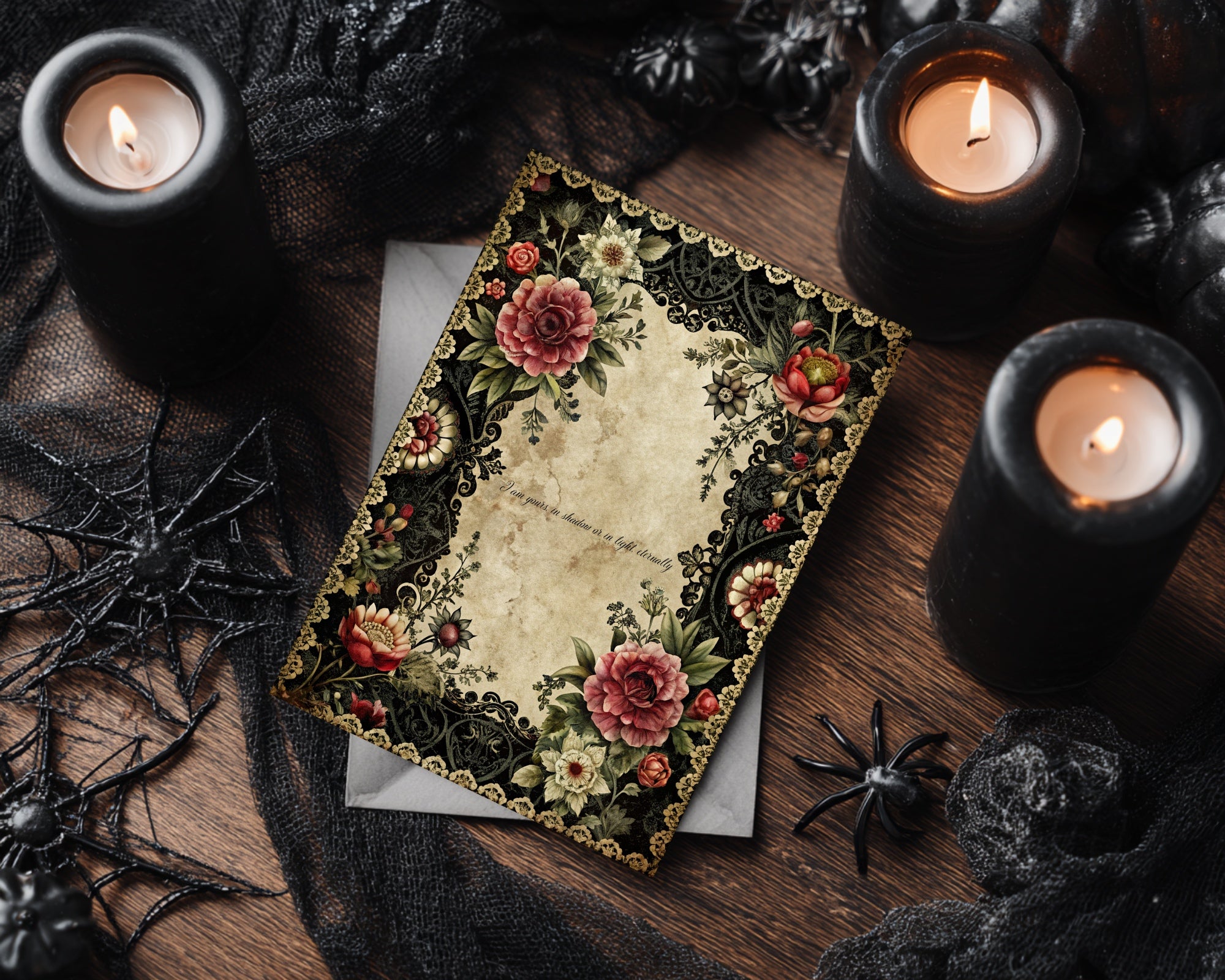 Gothic Floral Wedding Invitation Suite Bundle