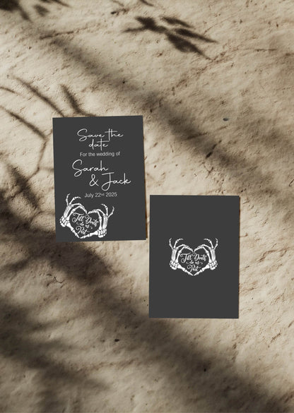 Gothic Save The Date Wedding Party Cards & Envelopes | Pack of 10