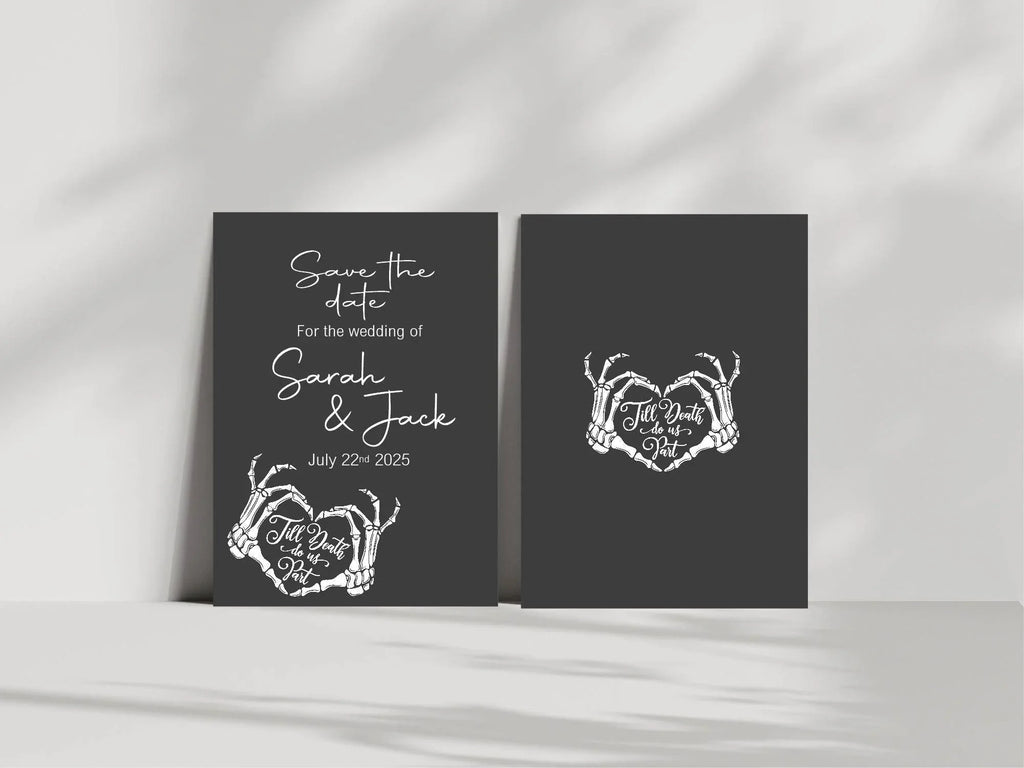 Gothic Save The Date Wedding Party Cards & Envelopes | Pack of 10 - Larosier Prints