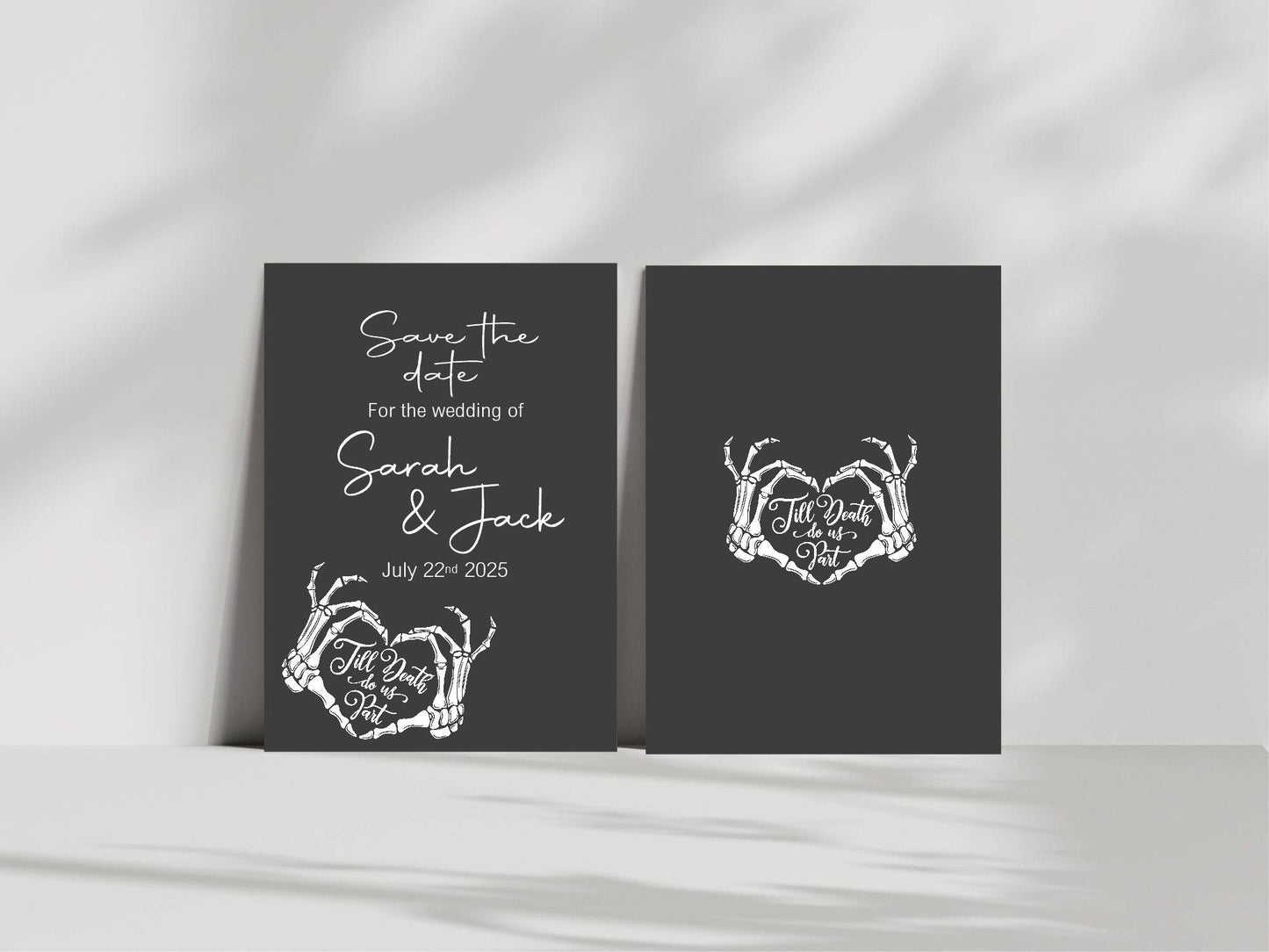 Gothic Save The Date Wedding Party Cards & Envelopes | Pack of 10