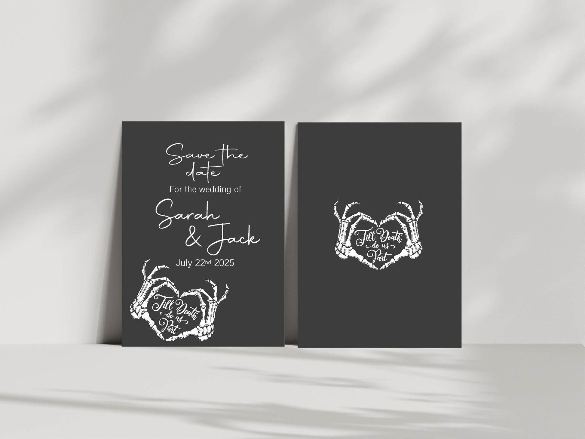 Gothic Save The Date Wedding Party Cards & Envelopes | Pack of 10