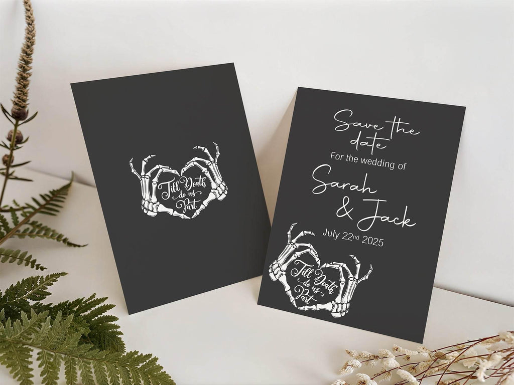 Gothic Save The Date Wedding Party Cards & Envelopes | Pack of 10 - Larosier Prints