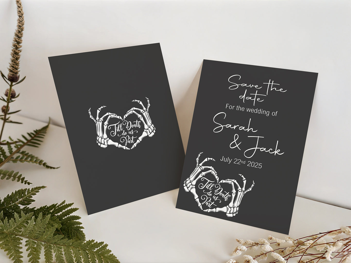 Gothic Save The Date Wedding Party Cards & Envelopes | Pack of 10
