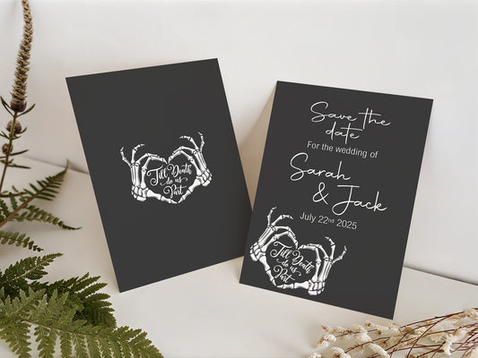Gothic Save The Date Wedding Party Cards & Envelopes | Pack of 10