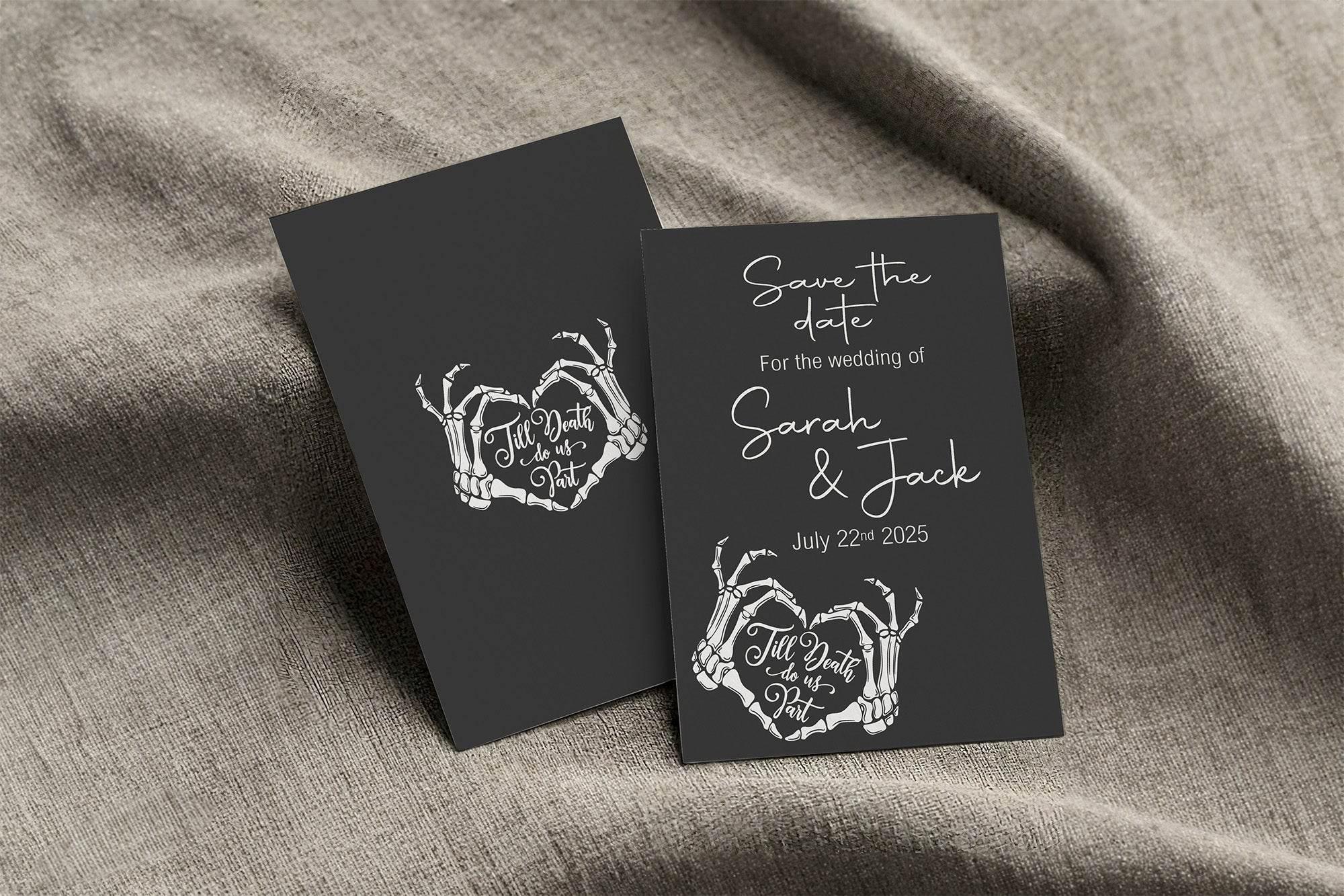 Gothic Save The Date Wedding Party Cards & Envelopes | Pack of 10 - Larosier Prints
