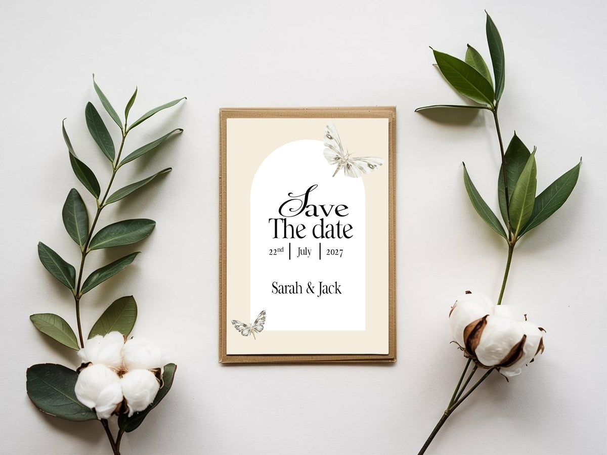 Dark Romance Vintage Moth Save the Date Cards | Pack of 10 | 14. Save the date