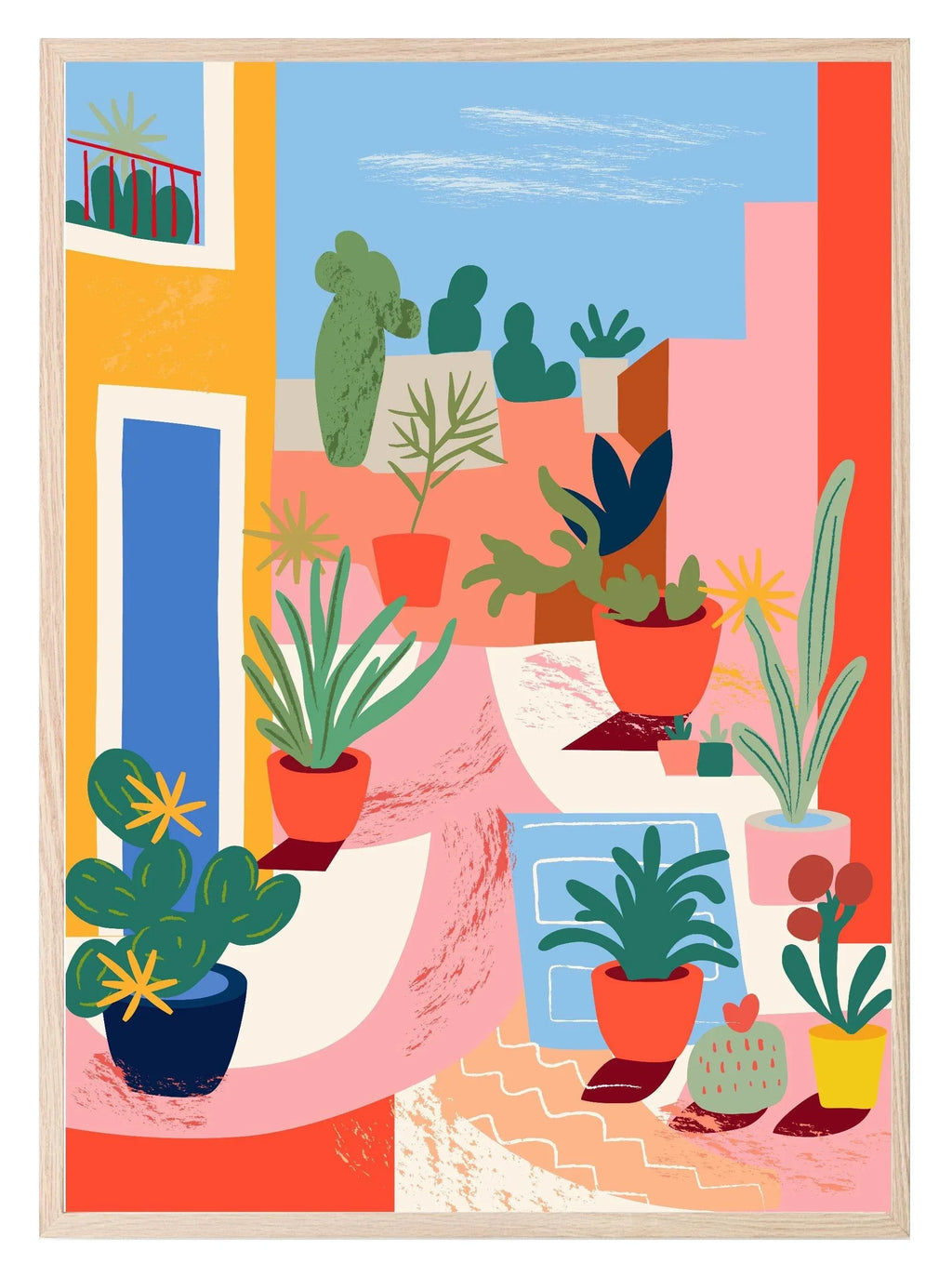 Plants In A Summer Garden Print | Abstract Wall Art - Larosier Prints