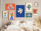 Blue Bird Choose Peace Print | Abstract Wall Art - Larosier Prints