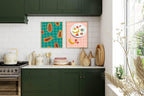 Fruit On Checked Picnic Blanket Print | Kitchen Wall Art - Larosier Prints